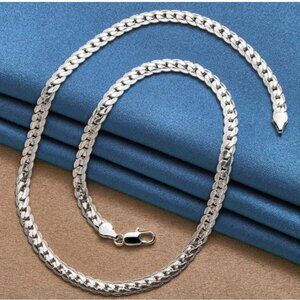 FREE SHIPPING! S925 STERLING SILVER FLAT SNAKE CHAIN NECKLACE 22"